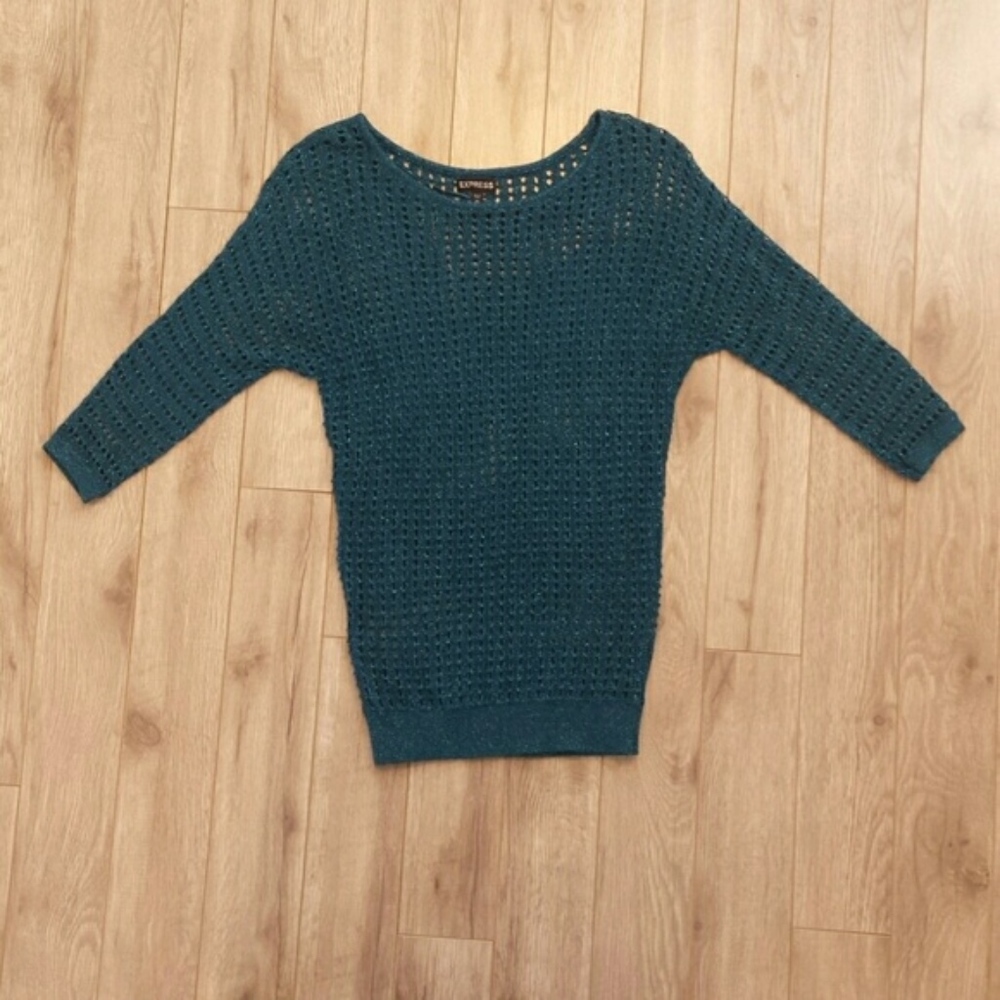 Express stretchy metallic sweater